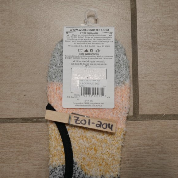 Worlds Softest Socks Cozy Footsie Comfy Womens Size 6-11 Colorblock NWT - Picture 3 of 4